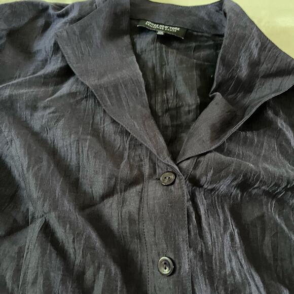 NWT Blue Linen Button Down Shirt Wmns Sz 14W - Picture 2 of 8